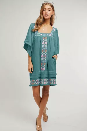 wholesale clothing embroidered mini smock dress davi & dani