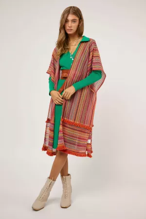 wholesale clothing fringe trim detail cover up kimono davi & dani