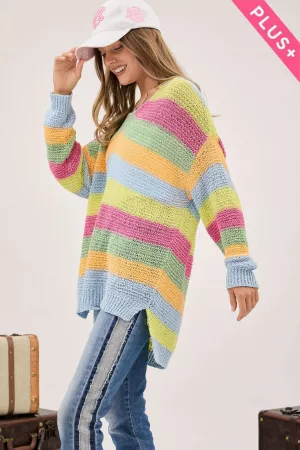 wholesale clothing plus oversized long sleeve color block sweater davi & dani