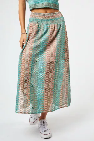 wholesale clothing smocked waist side slit detail cover-up skirt davi & dani