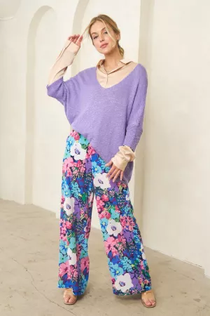wholesale clothing floral printed elastic waistband  pants davi & dani