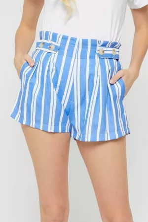wholesale clothing striped high waist shorts davi & dani