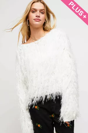 wholesale clothing plus light weight soft fluffy fur pullover sweater davi & dani