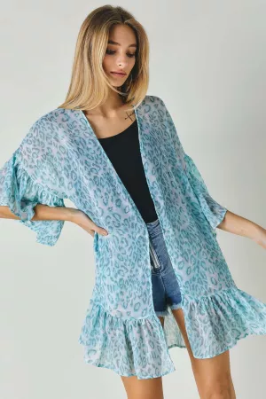 wholesale clothing printed ruffle kimono davi & dani