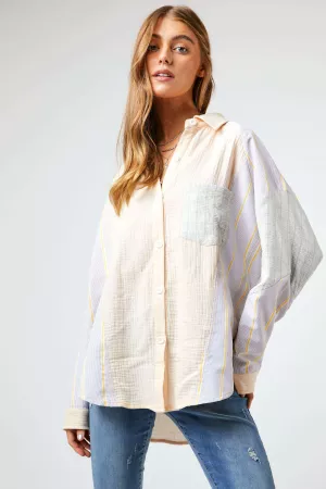 wholesale clothing plaid stripe mixed match button front shirt davi & dani