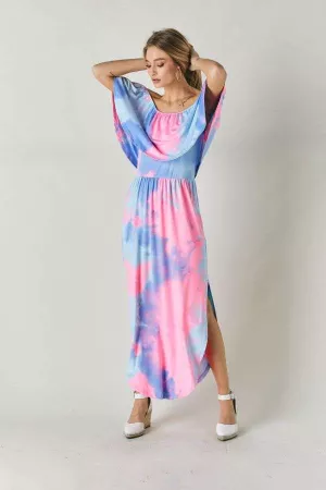 wholesale clothing tie dye strapless maxi dress davi & dani
