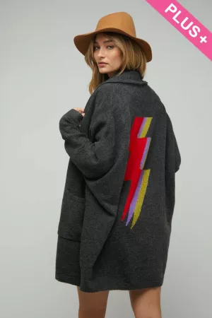 wholesale clothing plus pattern knit dolman sleeve slouch cardigan davi & dani