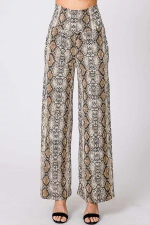 wholesale clothing python animal print draped pants davi & dani