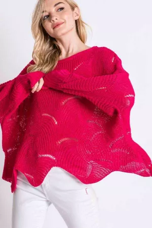 wholesale clothing eyelash fishnet oversized cape sweater davi & dani
