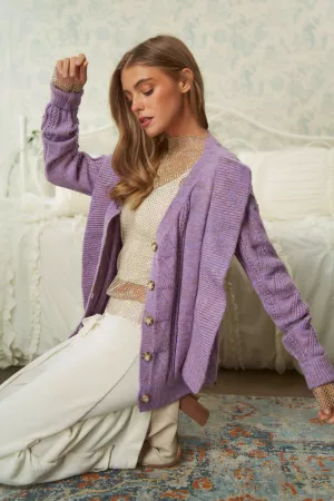 wholesale clothing ruffle knit cardigan button up pullover sweater davi & dani
