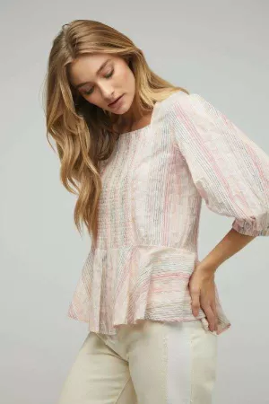 wholesale clothing subtle stripe print blouse davi & dani