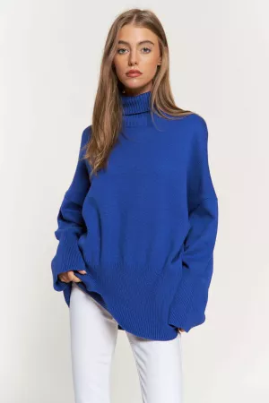 wholesale clothing roomy wide long sleeve turtle neck knit sweater davi & dani