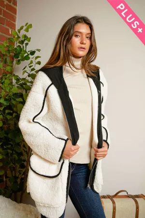 wholesale clothing plus solid zipper long sleeve jacket with pockets davi & dani