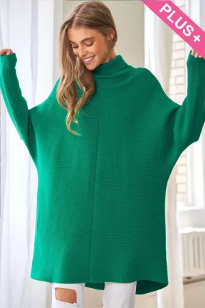 wholesale clothing plus solid turtle neck long sleeve loos sweater davi & dani