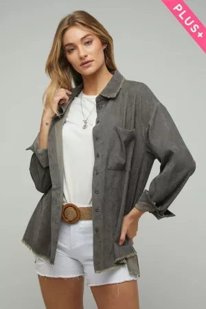 wholesale clothing plus button front loose fit shirt top davi & dani