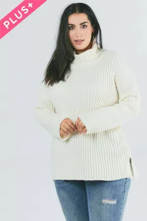 wholesale clothing plus solid knit cowl neck longline sweater davi & dani