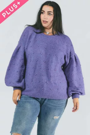 wholesale clothing plus solid round neck bell sleeve sweater davi & dani