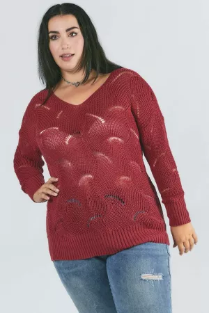 wholesale clothing solid v neck long sleeve sweater davi & dani