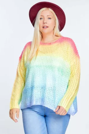 wholesale clothing multi color round neck cropped sweater davi & dani