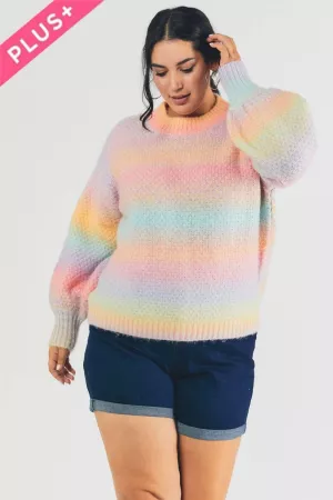 wholesale clothing plus color block round neck sweater davi & dani
