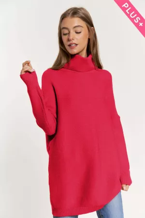 wholesale clothing plus funnel neck  pullover sweater tunic top davi & dani