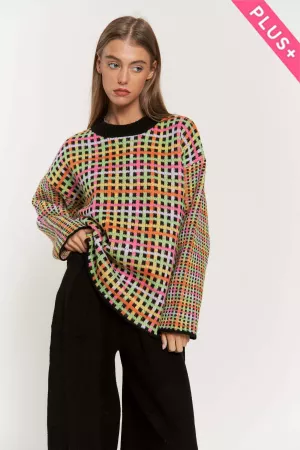 wholesale clothing plus pointelle multi textured pullover sweater davi & dani