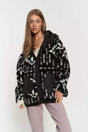 wholesale clothing aux teddy fur bold geo wind breaker hooded jacket davi & dani