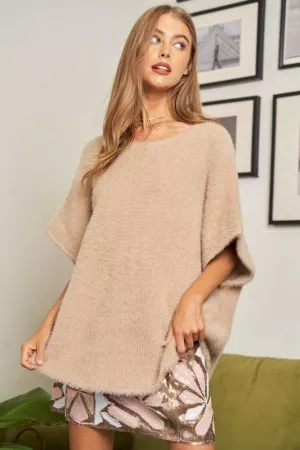wholesale clothing solid cozy mock neck short sleeve sweater knit top davi & dani