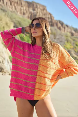 wholesale clothing plus textured multi color sweater davi & dani