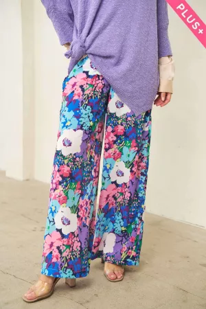 wholesale clothing plus floral printed elastic waistband  pants davi & dani