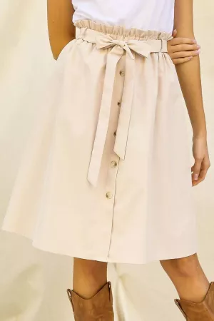 wholesale clothing button down detailed ruffle high waist skirt davi & dani
