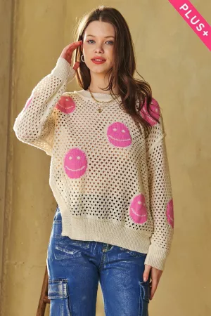 wholesale clothing plus knit drop shoulder split hem sweater top davi & dani