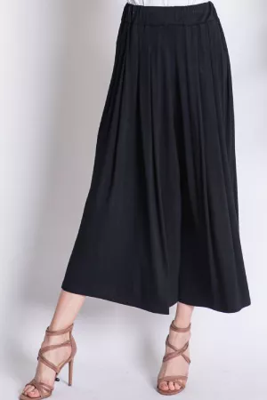 wholesale clothing solid elastic waist crop pant davi & dani
