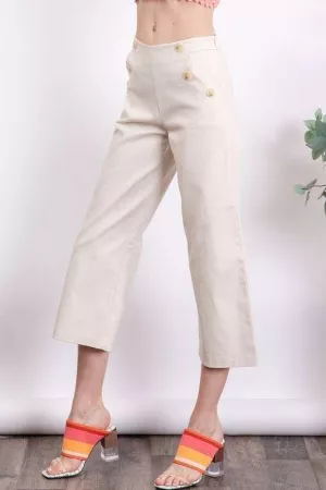 wholesale clothing button detailed wide leg culottes davi & dani