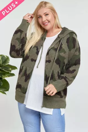 wholesale clothing plus military zip up hoodie side pockets cardigan davi & dani