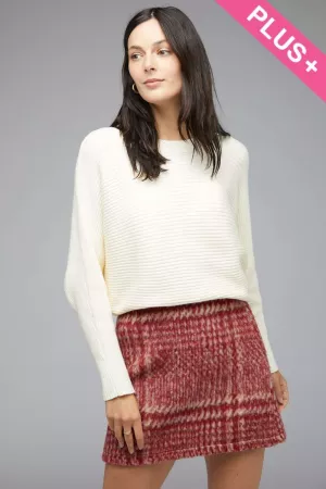 wholesale clothing plus plaid front pocket tweed knit mini skirt davi & dani