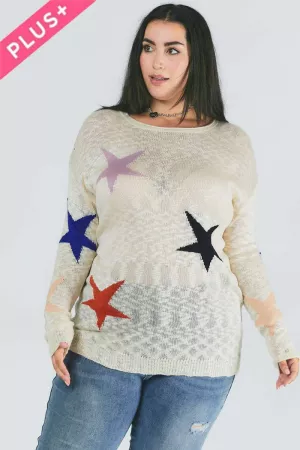 wholesale clothing plus multi star layering boyfriend sweater davi & dani