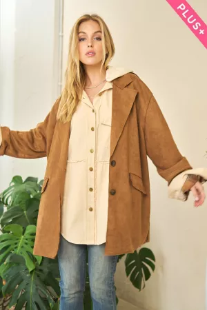 wholesale clothing plus solid button down jacket davi & dani