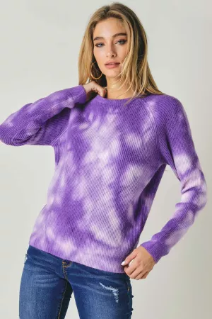 wholesale clothing deep tie dyed long sleeve knit sweater davi & dani