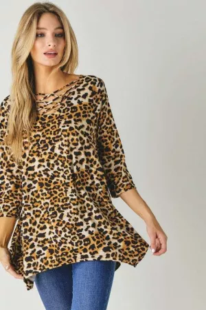 wholesale clothing leopard animal print bell tunic davi & dani
