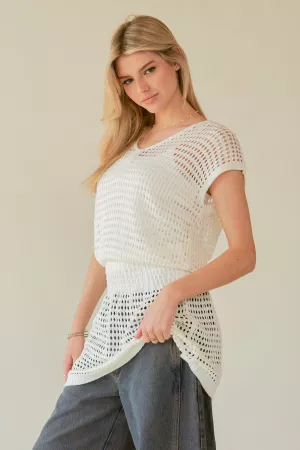 wholesale clothing solid sleeveless v neck mesh knit cover up dress davi & dani