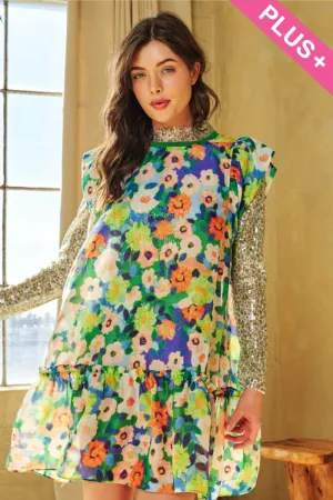 wholesale clothing plus printed short sleeve button front dress davi & dani