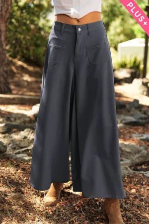 wholesale clothing plus solid pocket belted with button detail pants davi & dani