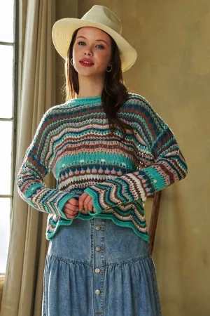 wholesale clothing multi texture pull over sweater cover up top davi & dani