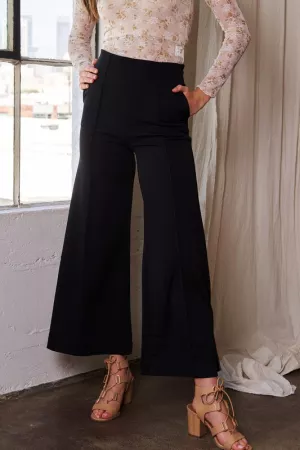 wholesale clothing solid wide pocket belted with button detail pants davi & dani