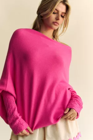wholesale clothing mafulus oversized crewneck knit sweater top davi & dani
