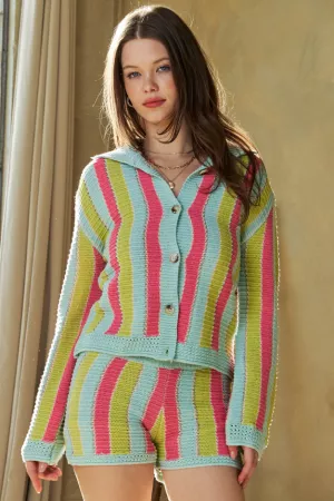 wholesale clothing sprite button down long sleeve knit cardigan davi & dani