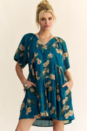wholesale clothing short bell sleeve v-neck mini dress davi & dani