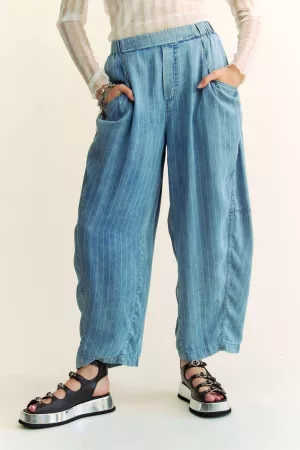 wholesale clothing wide opening mid high waist denim barrel pants davi & dani
