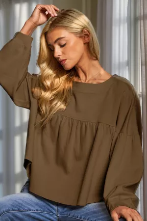 wholesale clothing solid long sleeve loose fit pullover tunic top davi & dani